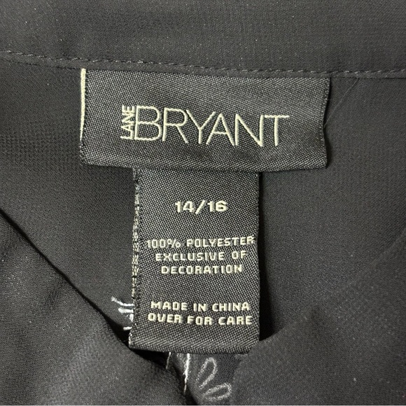 Lane Bryant Womens Sheer Black Shirt Tunic Top Blouse Vneck Plus Sz 14/16 - Picture 6 of 6